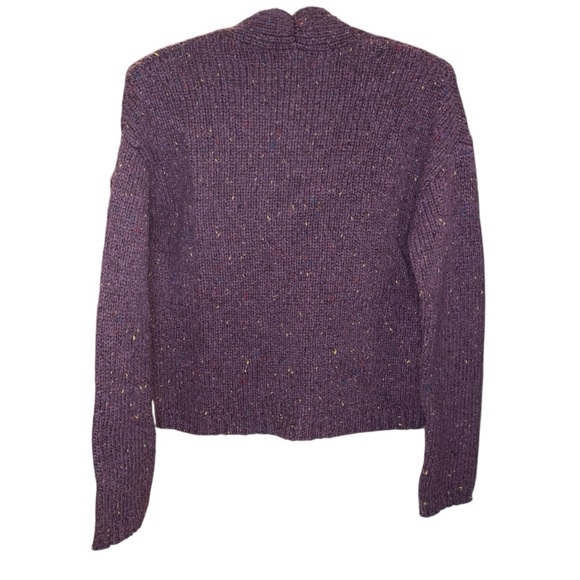 Max Studio Purple Wool Cardigan with Snap Buckles - Picture 2 of 7